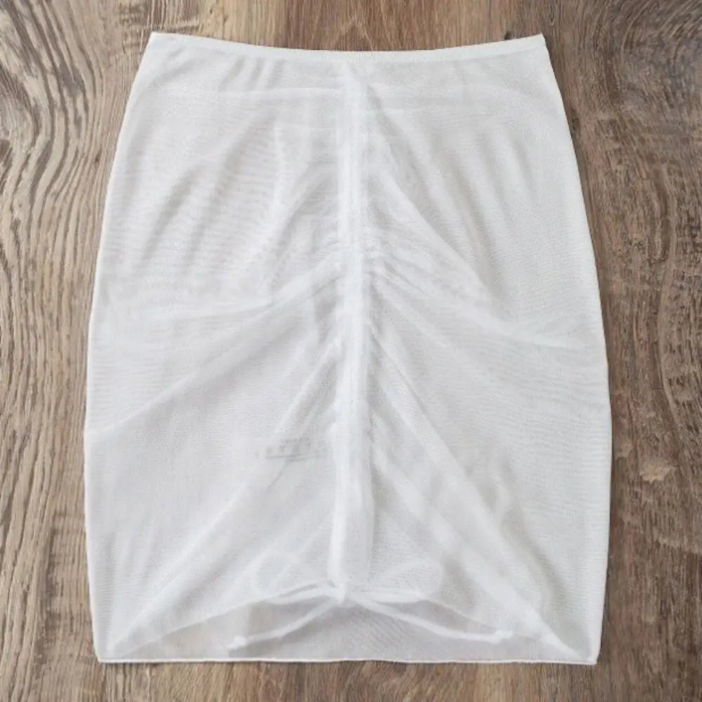 Jupe Mesh Transparente À Volants — Jupe de Plage Sexy Femme