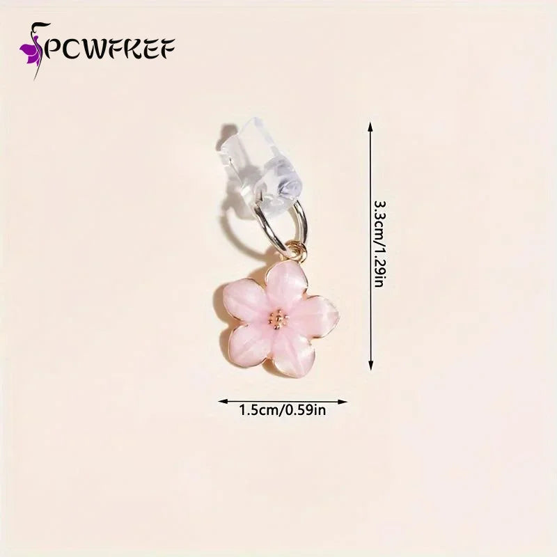 Bouchon Décoratif Fleurs de Sakura — Anti-poussière Port USB-C