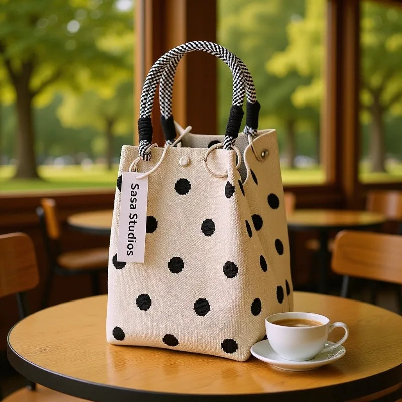 Sac À Main Tricoté Mignon Boucle Magnétique 3D — Sac Tressé Femme Tendance