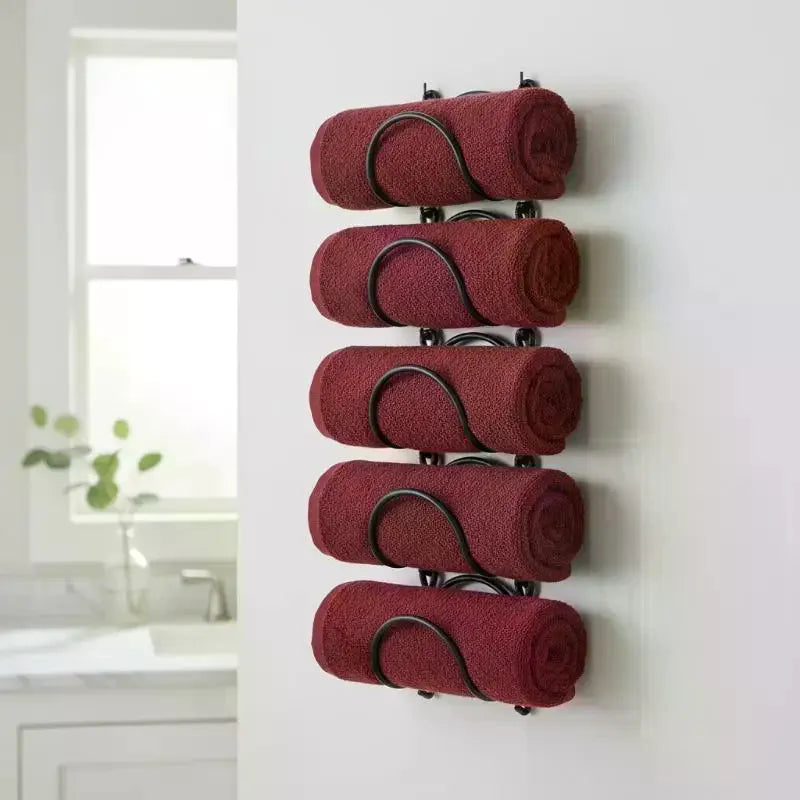 Porte-Serviettes Mural & Étagère de Rangement – Salle de Bain
