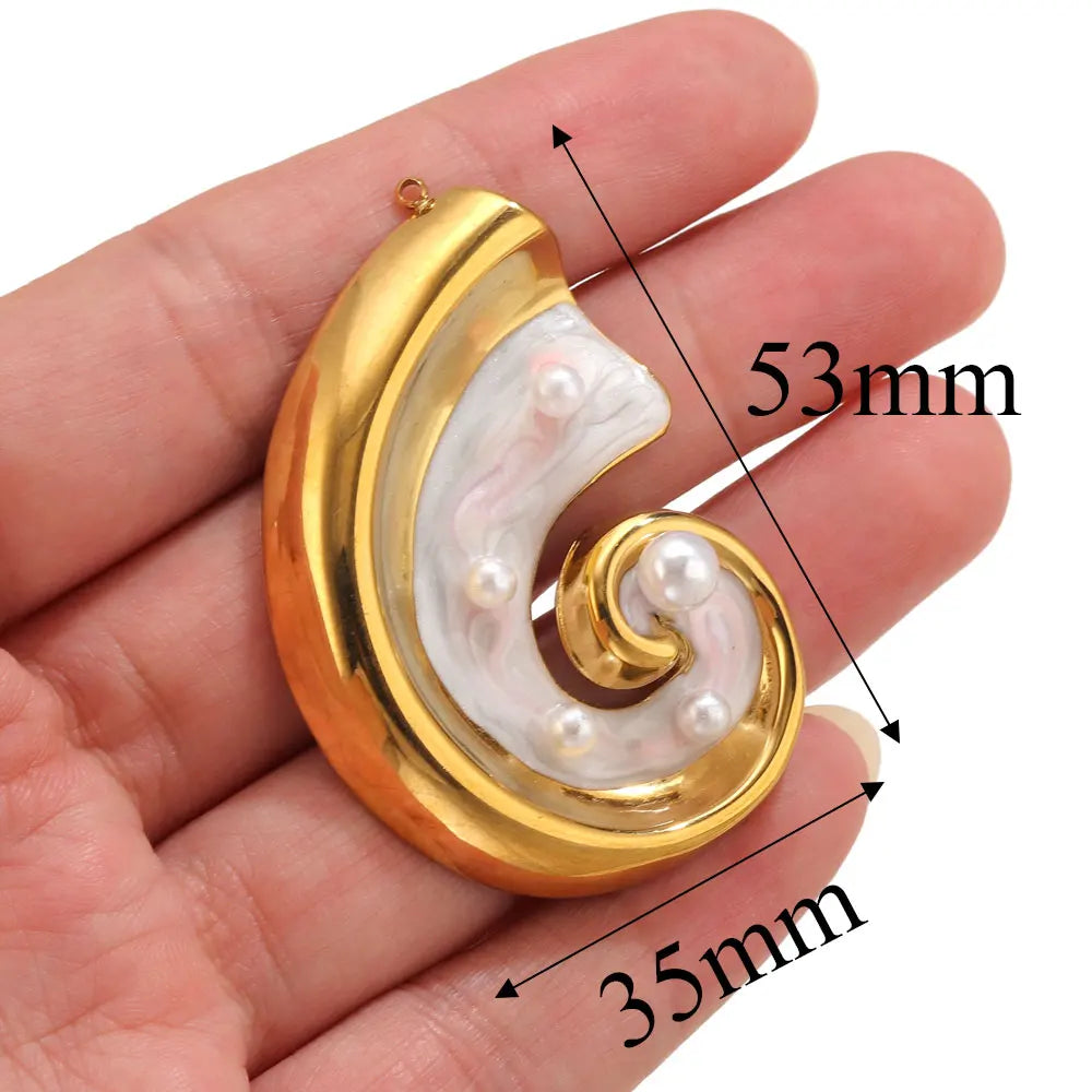 Lot 2 Breloques Coquillage & Étoile de Mer Acier Inoxydable — Pendentifs Bijoux Plage Fait Main