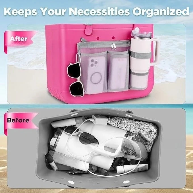 Organiseur Filet Universel pour Grand Sac — Insert de Rangement Plage, Voyage & Sac à Langer
