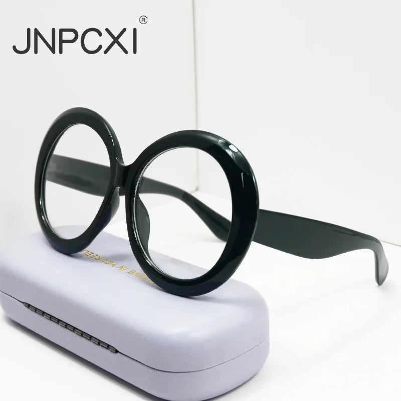 Lunettes de Soleil Rondes Oversize — Grande Monture Acétate, UV400, Style Luxe Unisexe, 9 Coloris