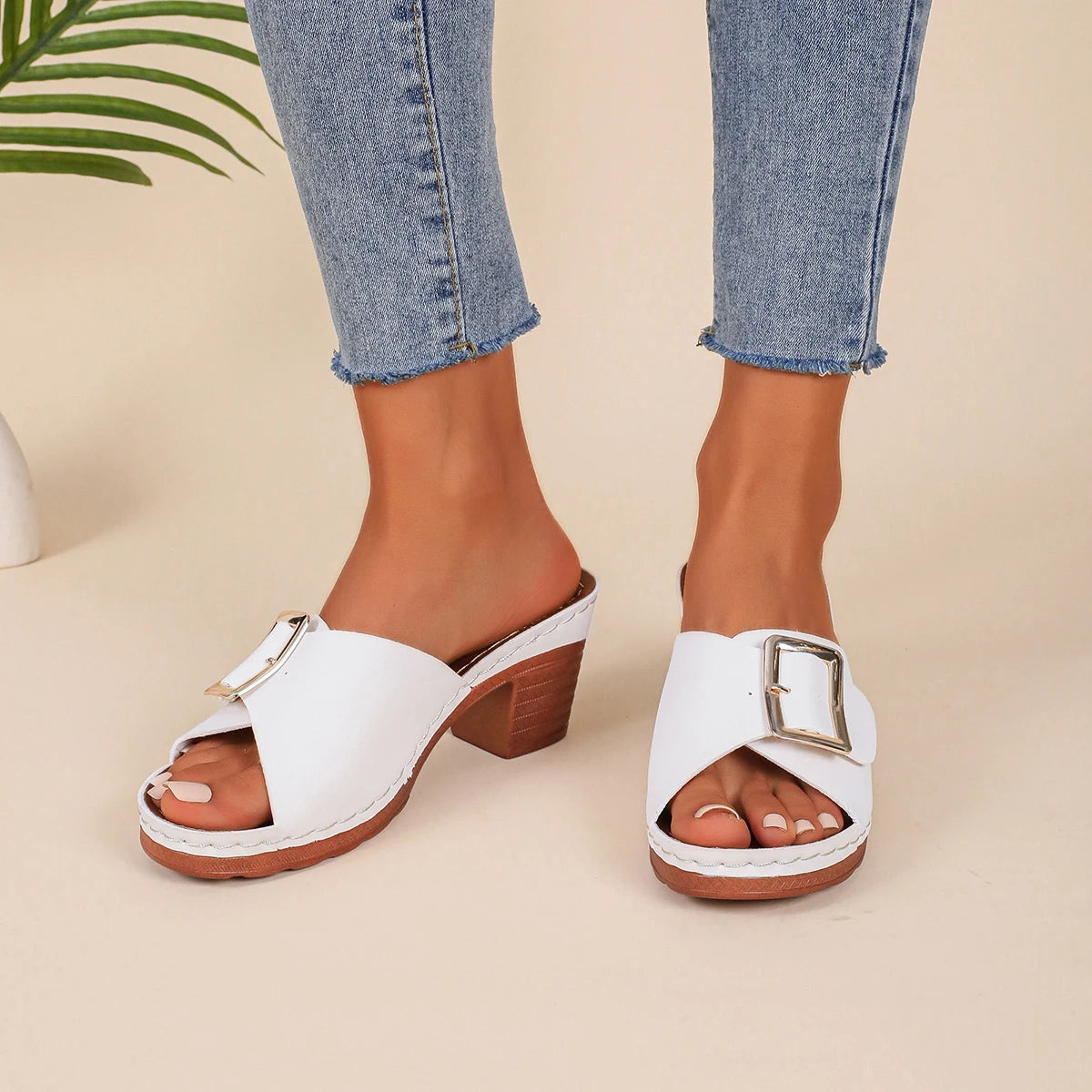 Sandales Plateforme Talon Chunky Femme — Style Designer Boucle Été