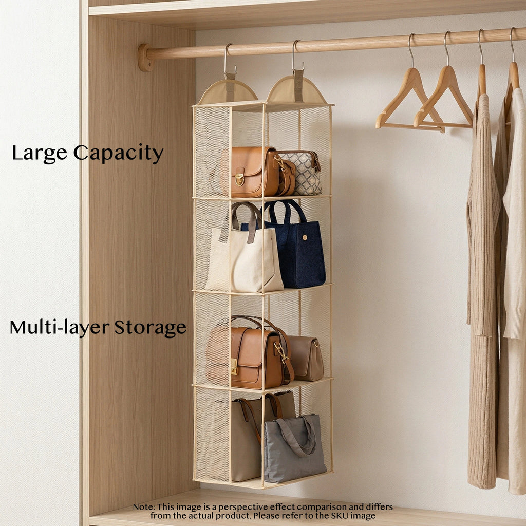 Organiseur Sacs À Main Suspendu Anti-Poussière Multicouche — Rangement Armoire Dressing