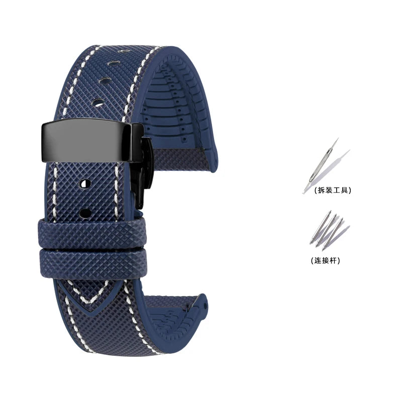 Bracelet de Montre en Caoutchouc – Compatible TAG Heuer F1 / Gulf / Aquaracer / Monaco – 20 à 24mm