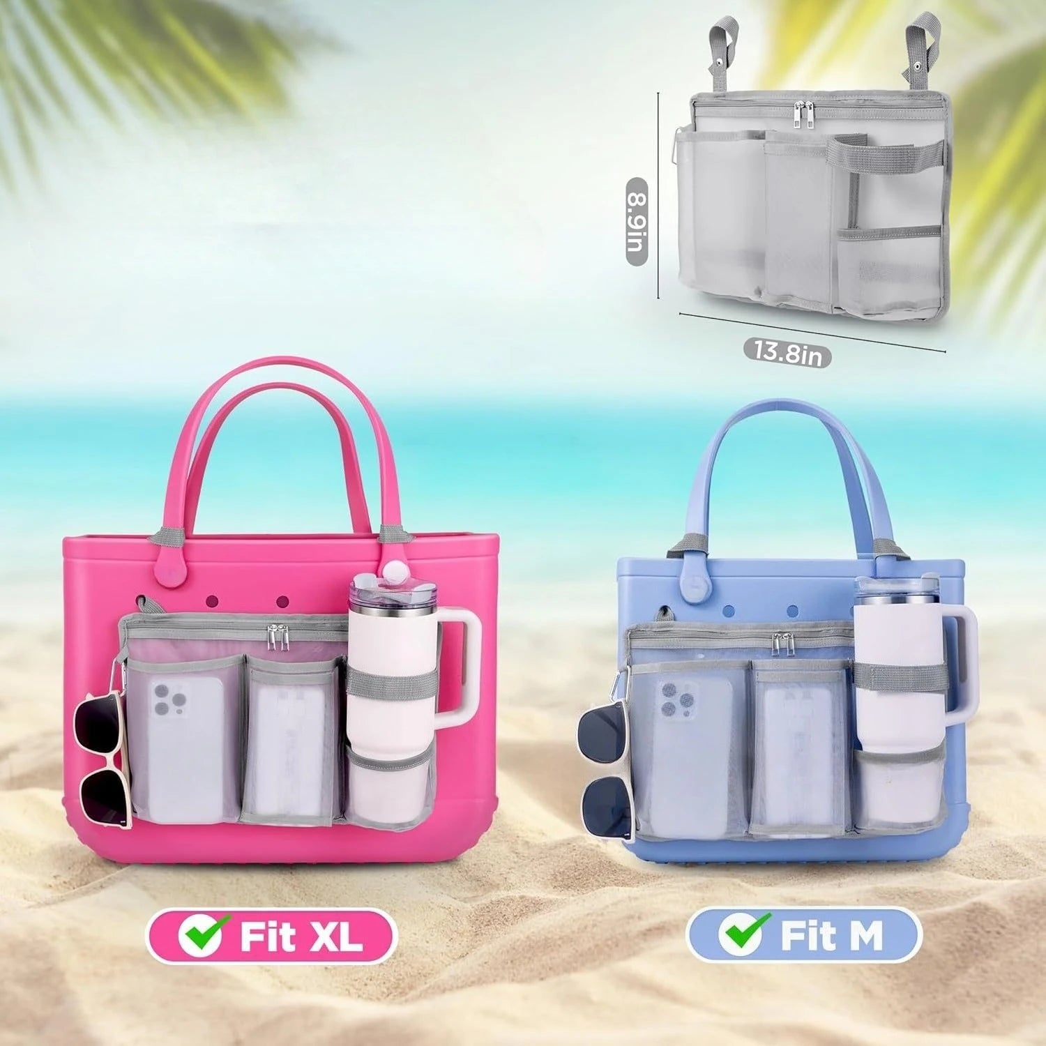 Organiseur Filet Universel pour Grand Sac — Insert de Rangement Plage, Voyage & Sac à Langer