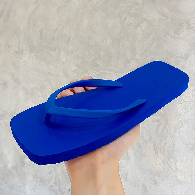 Tongs Couple Semelle Souple – Sandales Plage Couleur Unie Homme & Femme