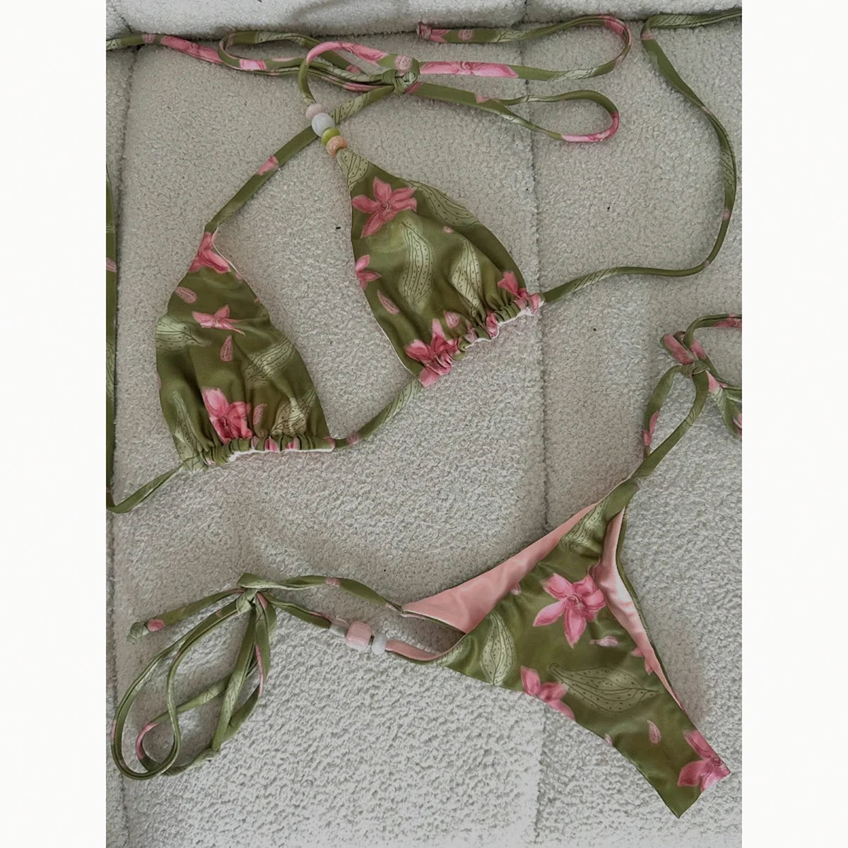 Micro Bikini Floral Thong 2026 — Deux Pièces Femme