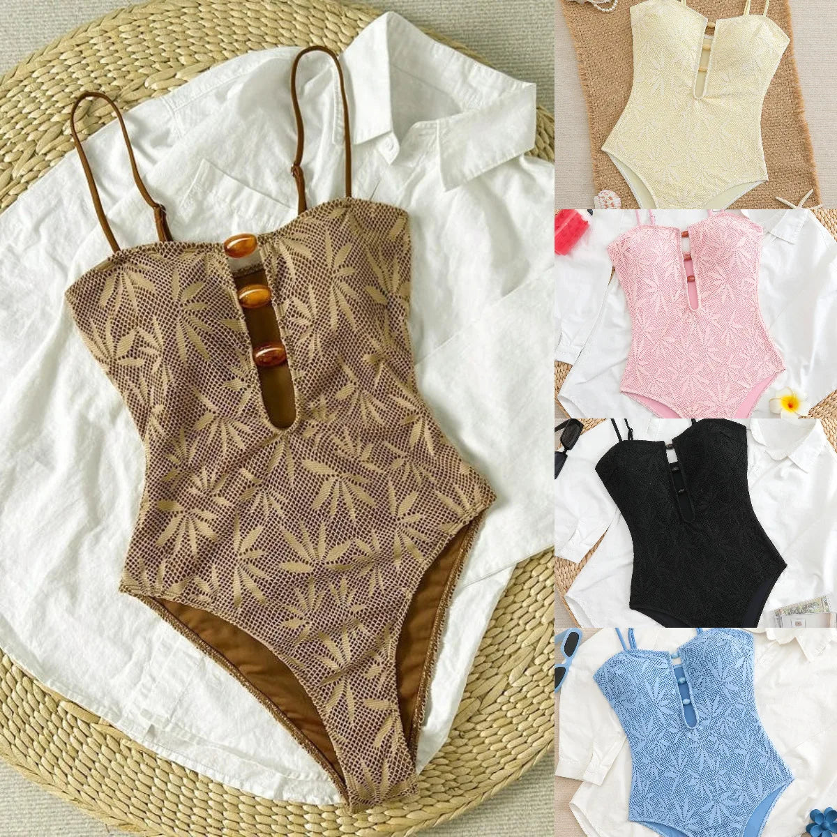 Monokini Boho Strappy Dos Nu 2026 — Maillot Une Pièce Vacances Femme