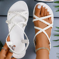 Sandales Plates Brides Élastiques Femme 2025 — Confortables Plage Casual Été