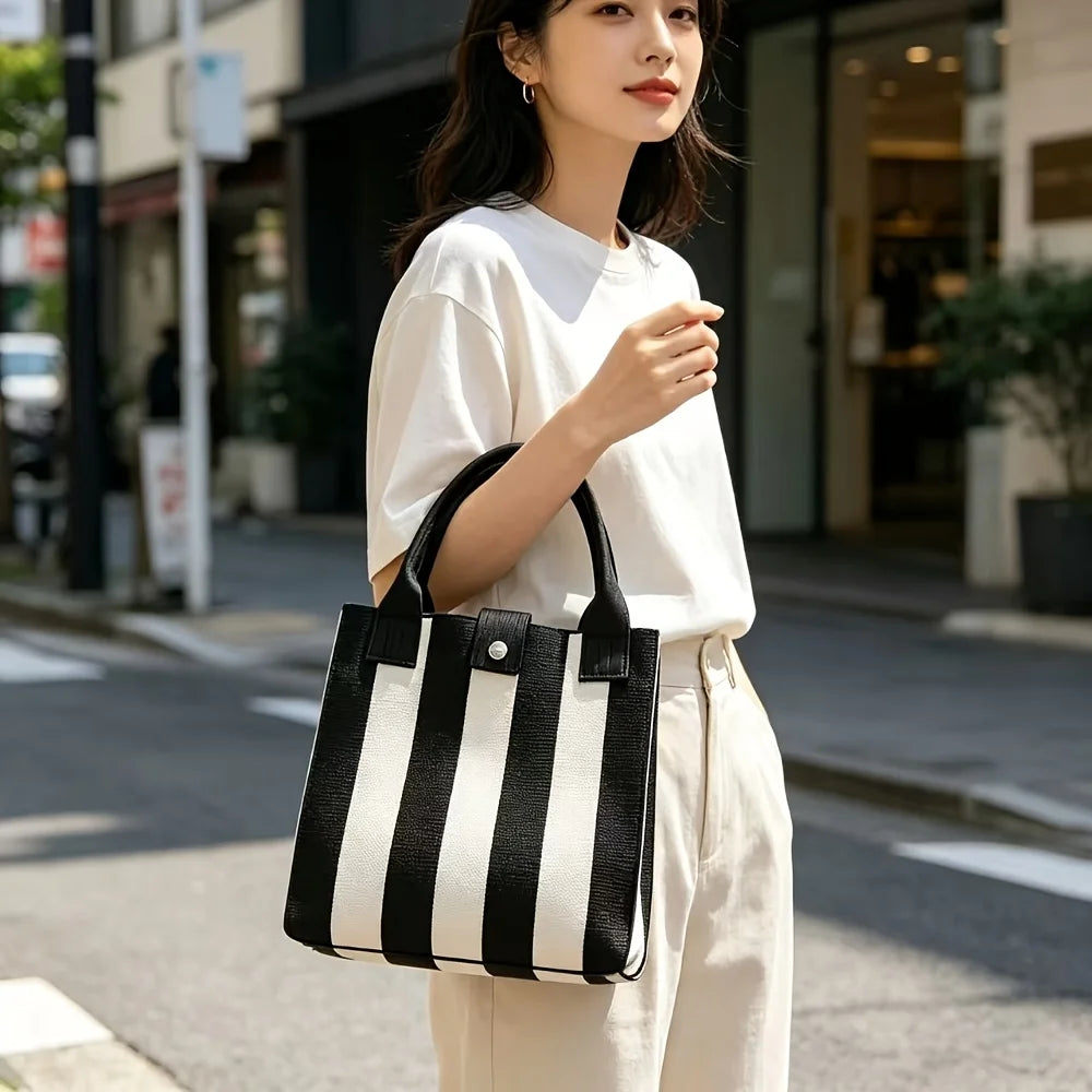 Sac Tote Tricoté Minimaliste Grande Capacité — Cabas Femme Style Japonais
