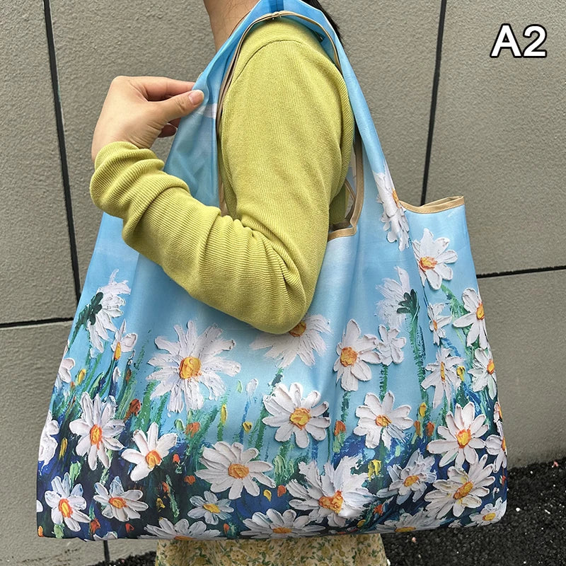 Sac Shopping Pliable Réutilisable — Tote Bag Nylon Portable Femme