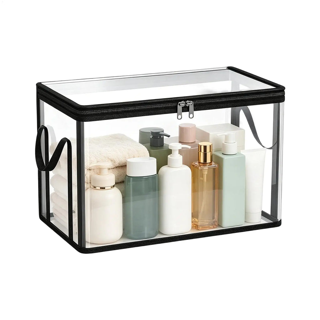 Boîte de Rangement Transparente Empilable en PVC – Grande Capacité
