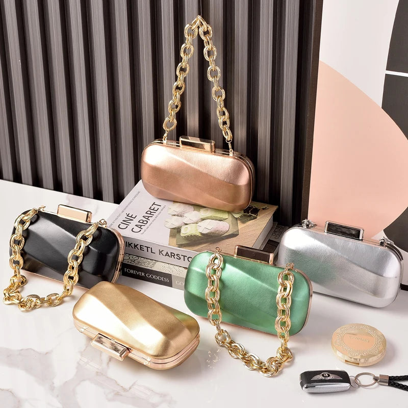 Sac Clutch Ovale Doré Luxe Irrégulier — Pochette Soirée Femme Mariage Fête