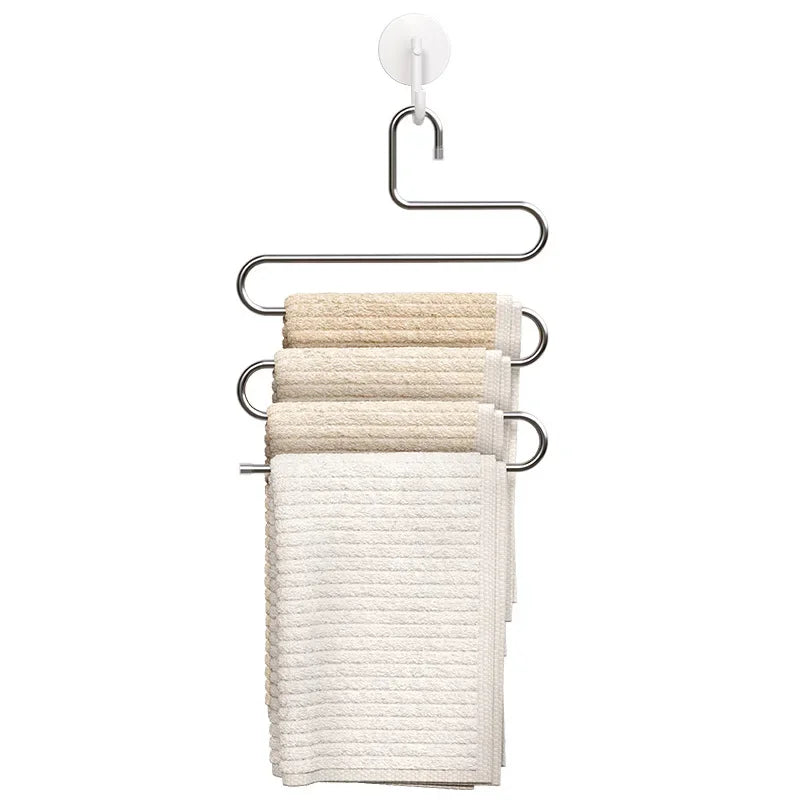 Cintre Multifonctionnel 5 Niveaux Antidérapant – Rangement Pantalons & Vêtements