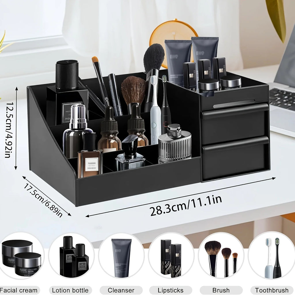 Boîte de Rangement Parfums Homme avec Tiroirs – Organiseur Coiffeuse & Dressing