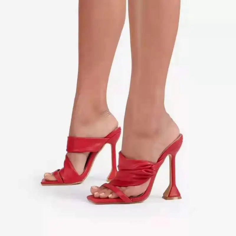 Sandales Talon Haut Fin Bout Carré Bride Cheville Femme — Style Soirée Été 2026