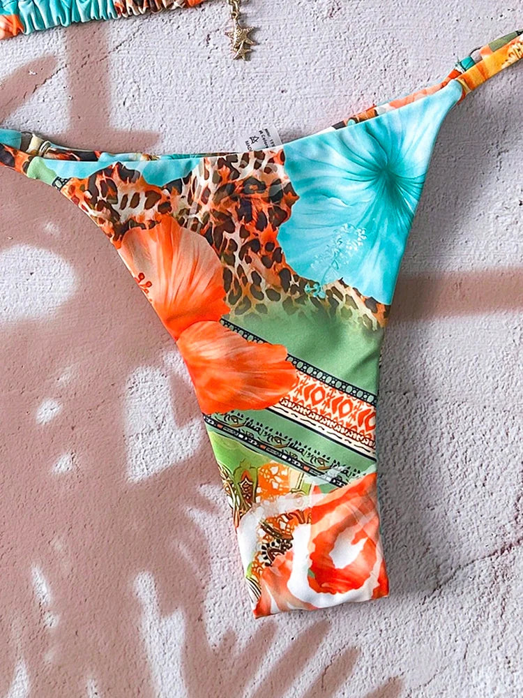 Micro Bikini Léopard Push-Up Tanga — Maillot de Bain Femme 2026
