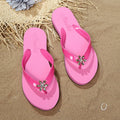Tongs Fleurs Décor Talon Plat Femme – Chaussons de Plage Légers Grande Taille