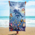 Serviette de Plage Motif Marin — Séchage Rapide, Anti-UV & Coupe-Vent