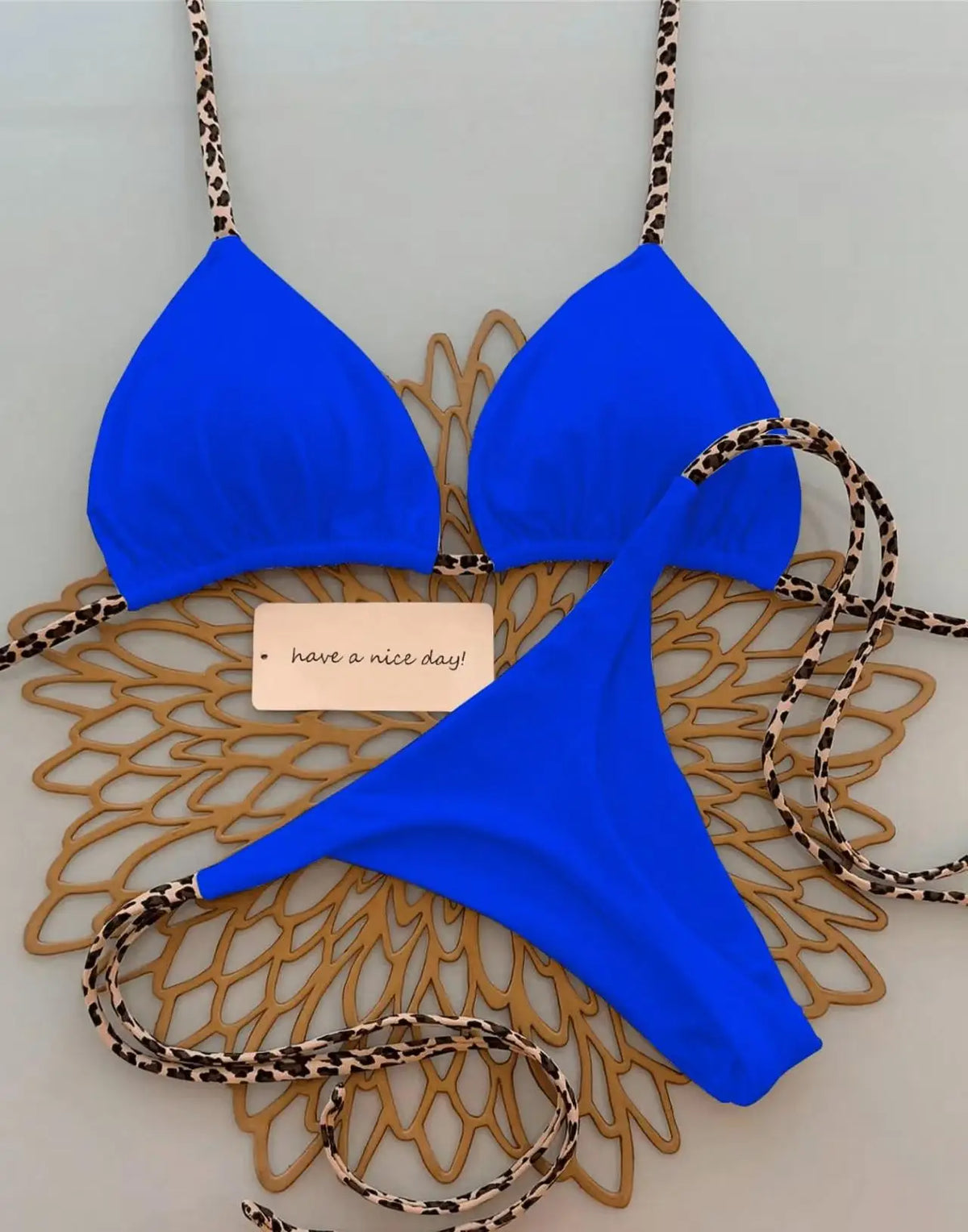 Bikini Bandeau Couleur Unie Tanga — Maillot 2 Pièces Femme Été