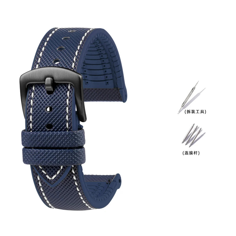 Bracelet de Montre en Caoutchouc – Compatible TAG Heuer F1 / Gulf / Aquaracer / Monaco – 20 à 24mm