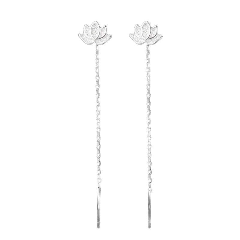 Boucles d'Oreilles Pendantes Zircon Cristal — Ear Line Rose Gold Femme