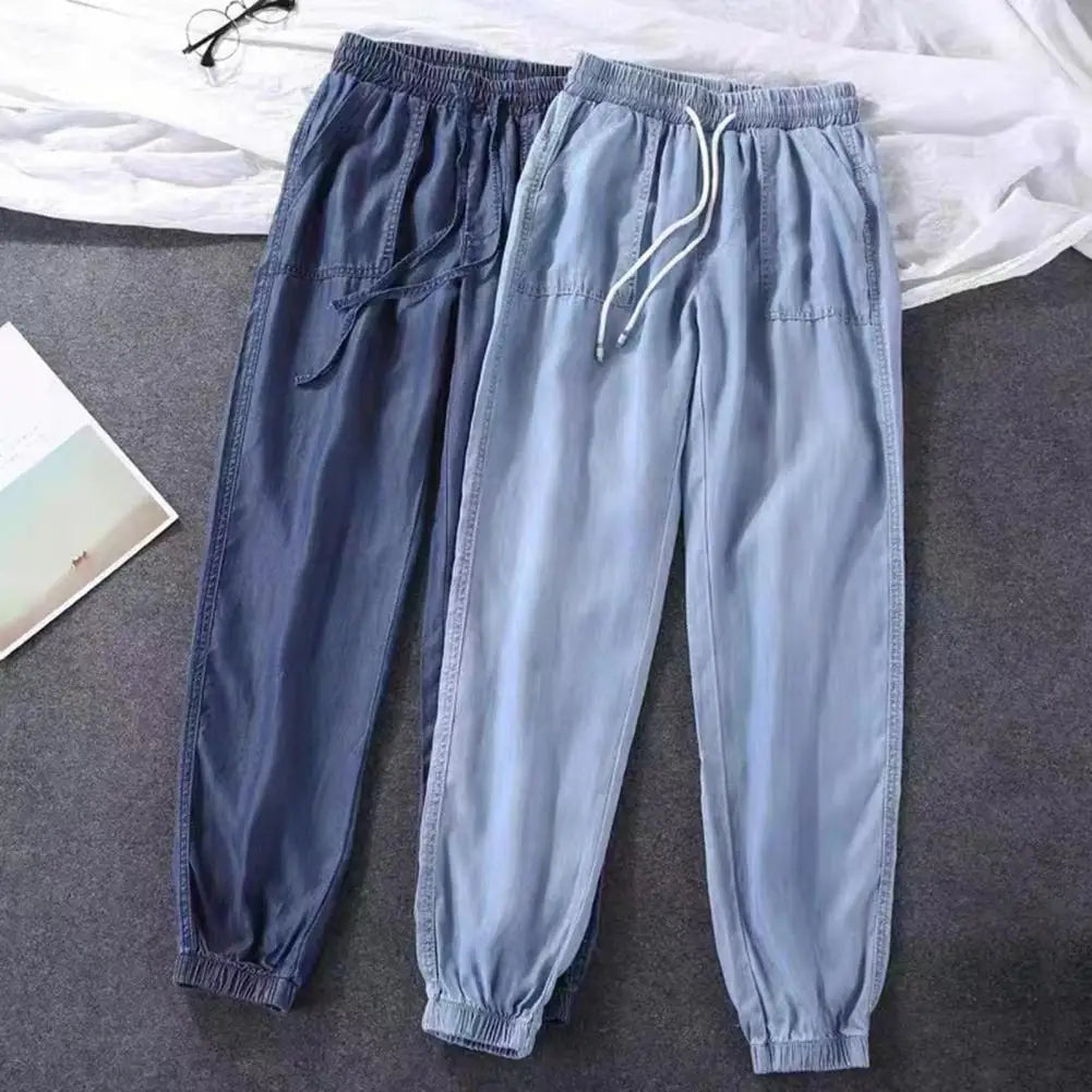 Pantalon Harem Denim Femme Taille Haute – Jean Ample Fluide 9/10