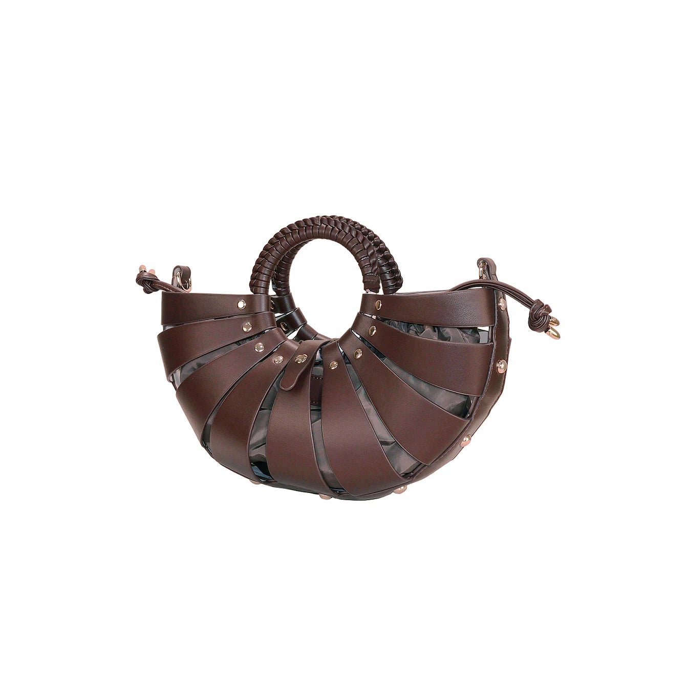 Sac Baguette Circulaire Cuir PU — Sac À Main Femme Style Rétro Luxe Grande Capacité