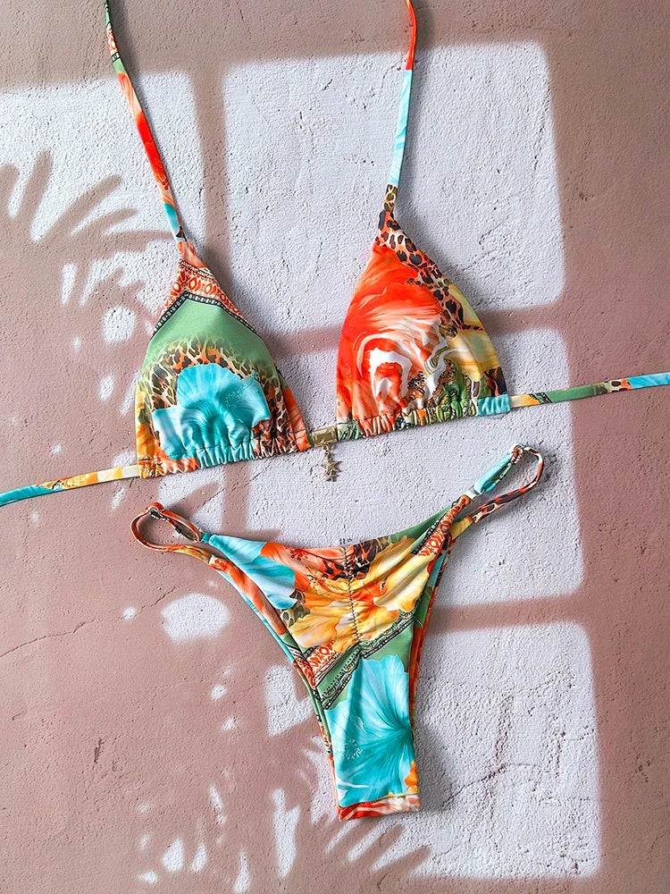 Micro Bikini Léopard Push-Up Tanga — Maillot de Bain Femme 2026