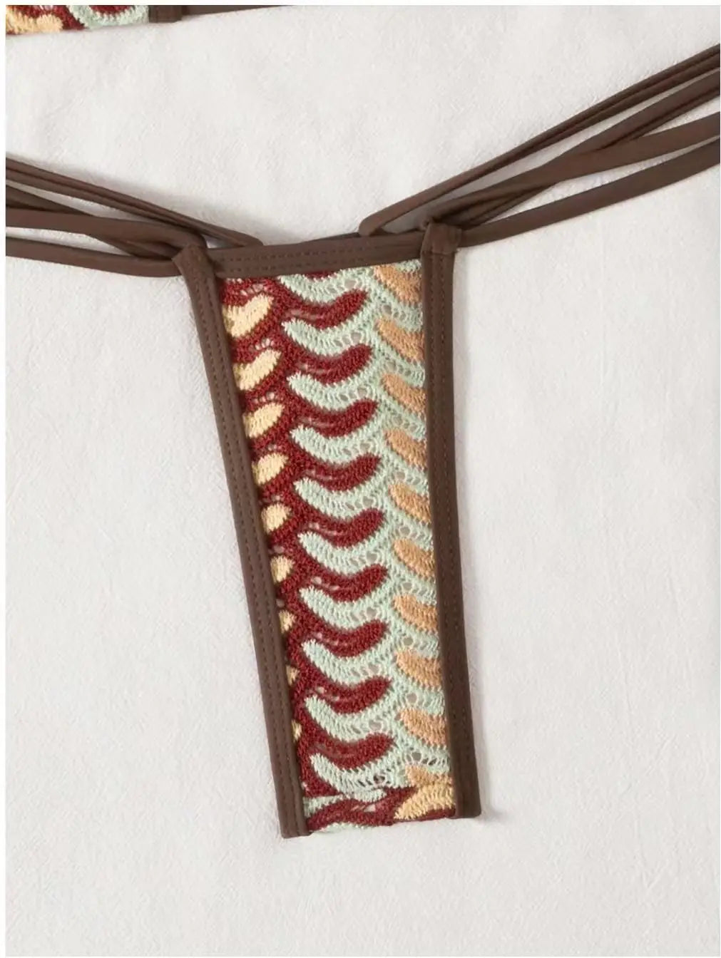 Bikini Tricoté Rayé Halter 2026 — Deux Pièces Femme