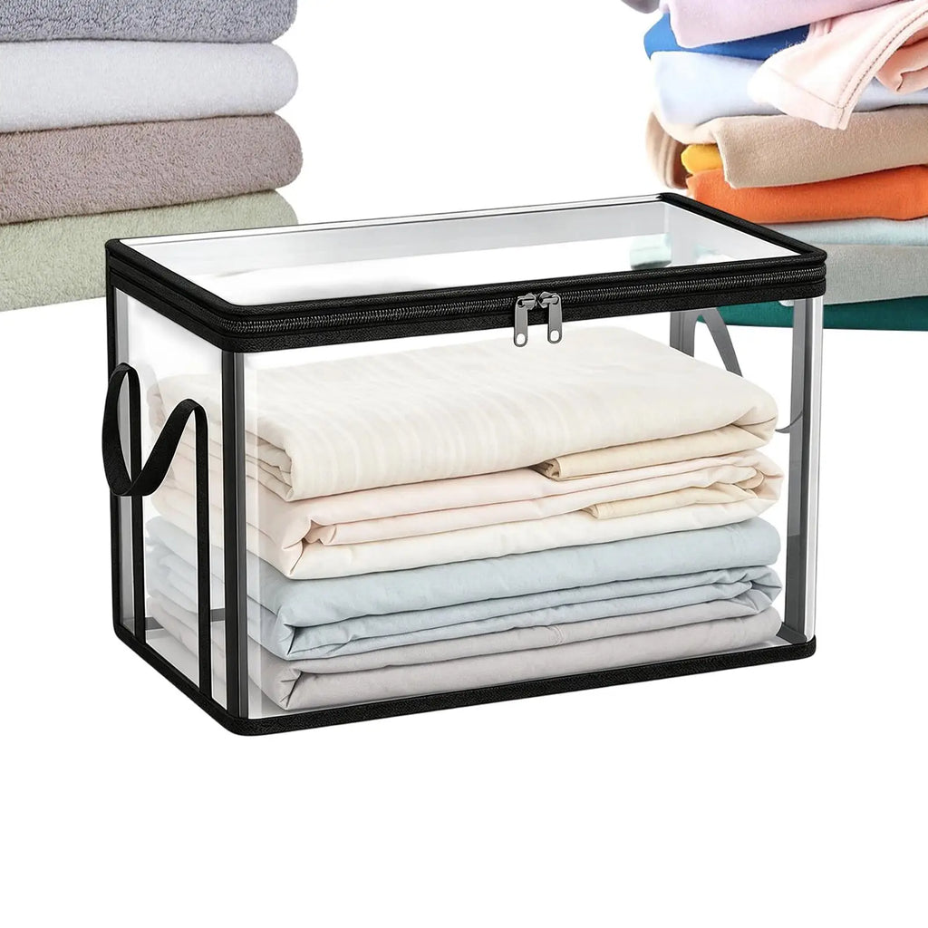 Boîte de Rangement Transparente Empilable en PVC – Grande Capacité