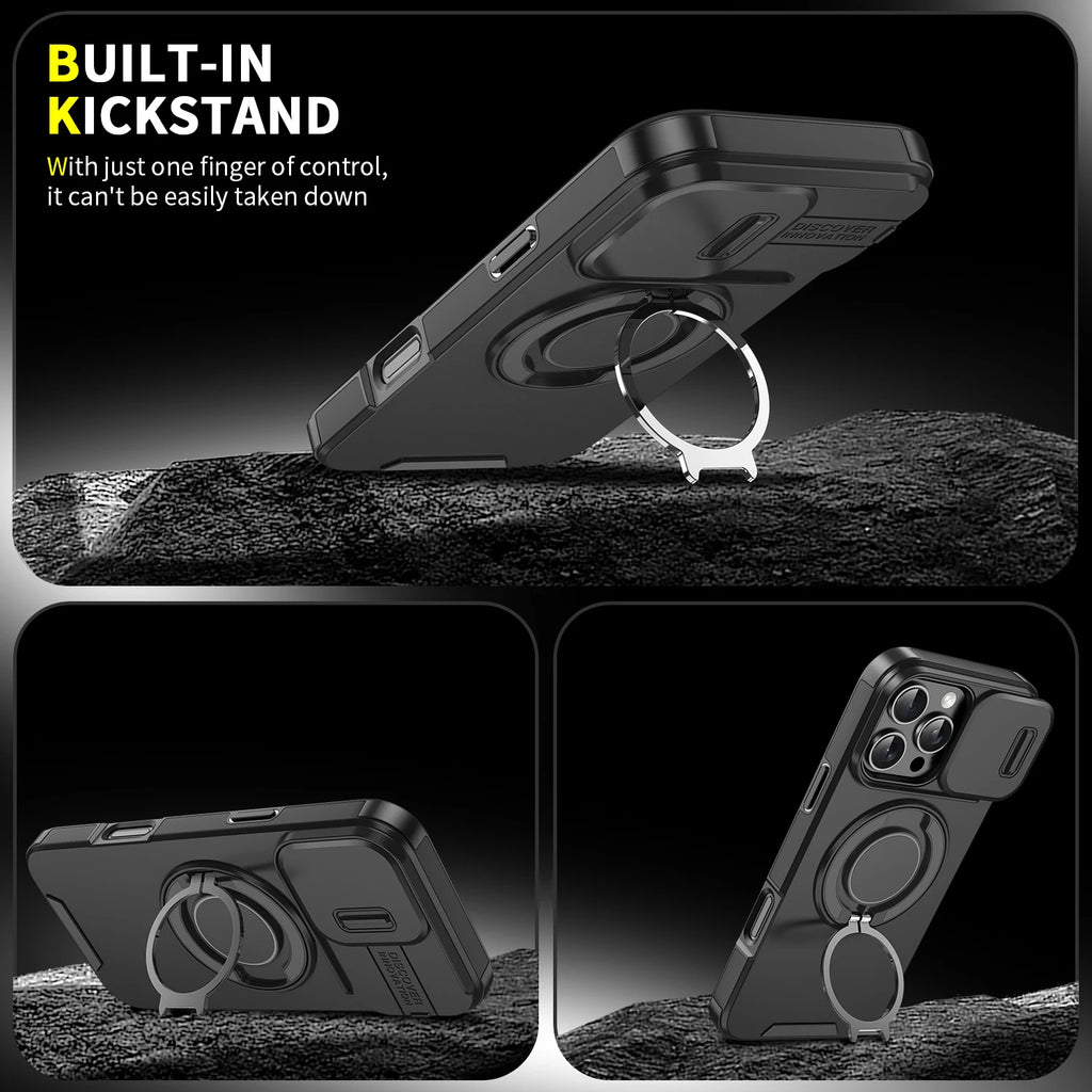 Coque Blindée MagSafe Slide Camera – Compatible iPhone 11 à 17 Pro Max
