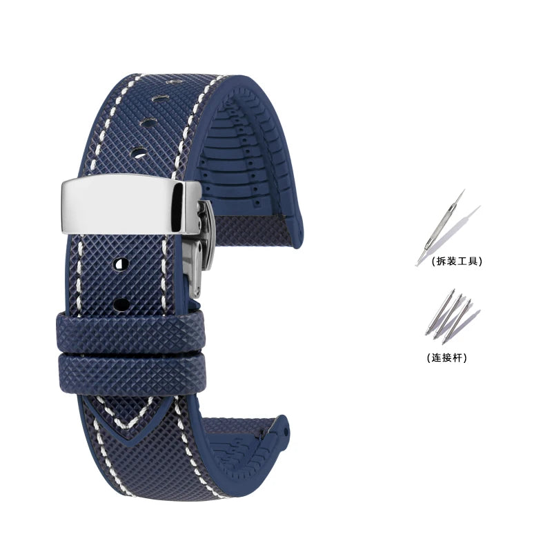 Bracelet de Montre en Caoutchouc – Compatible TAG Heuer F1 / Gulf / Aquaracer / Monaco – 20 à 24mm