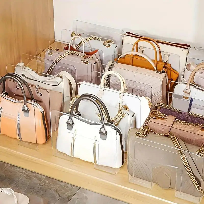 Rack Acrylique 4 Fentes Sacs À Main Placard Transparent — Organiseur Pochettes Dressing