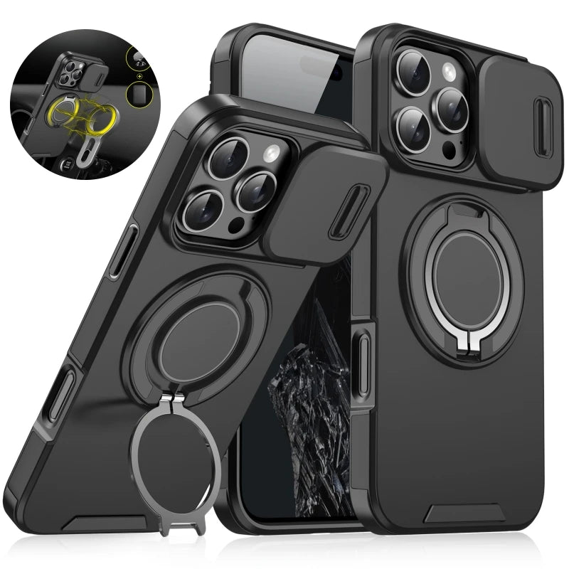 Coque Blindée MagSafe Slide Camera – Compatible iPhone 11 à 17 Pro Max