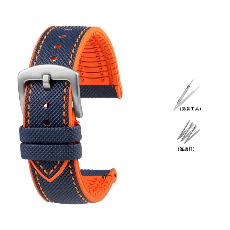 Bracelet de Montre en Caoutchouc – Compatible TAG Heuer F1 / Gulf / Aquaracer / Monaco – 20 à 24mm