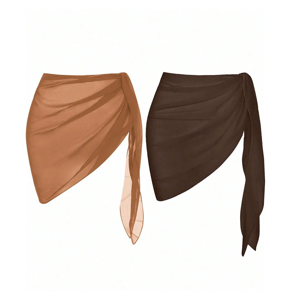 Jupe de Plage Chiffon Paréo — Cover-Up Maillot de Bain Femme