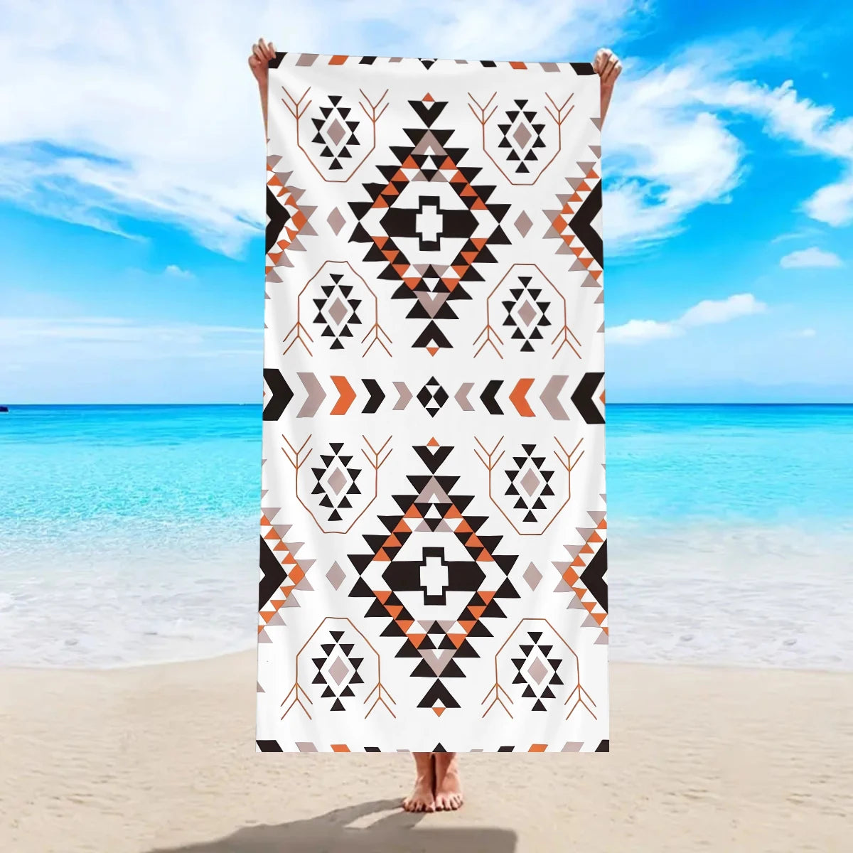 Serviette de Plage Bohème en Microfibre — Séchage Rapide, Multifonction