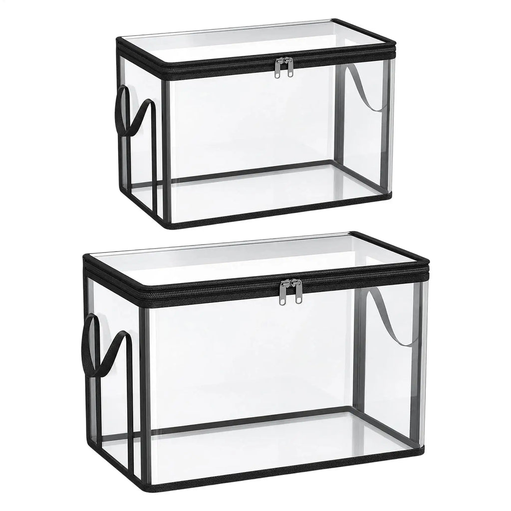 Boîte de Rangement Transparente Empilable en PVC – Grande Capacité