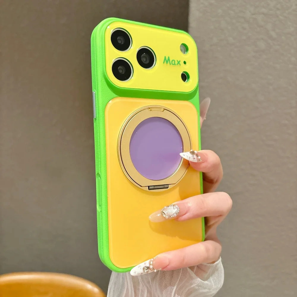 Étui Protection Verre & Anneau Magnétique — iPhone 13 à 18 Pro Max, Chargement Sans Fil