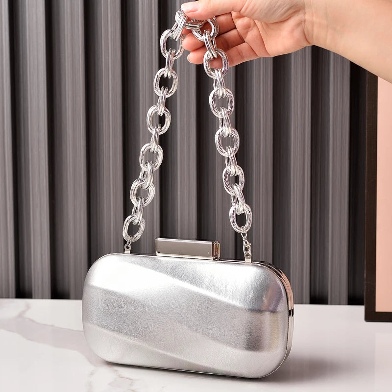 Sac Clutch Ovale Doré Luxe Irrégulier — Pochette Soirée Femme Mariage Fête