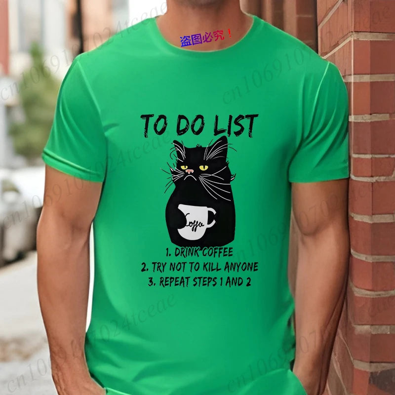 T-Shirt Homme Humour — To Do List Chat Oversized