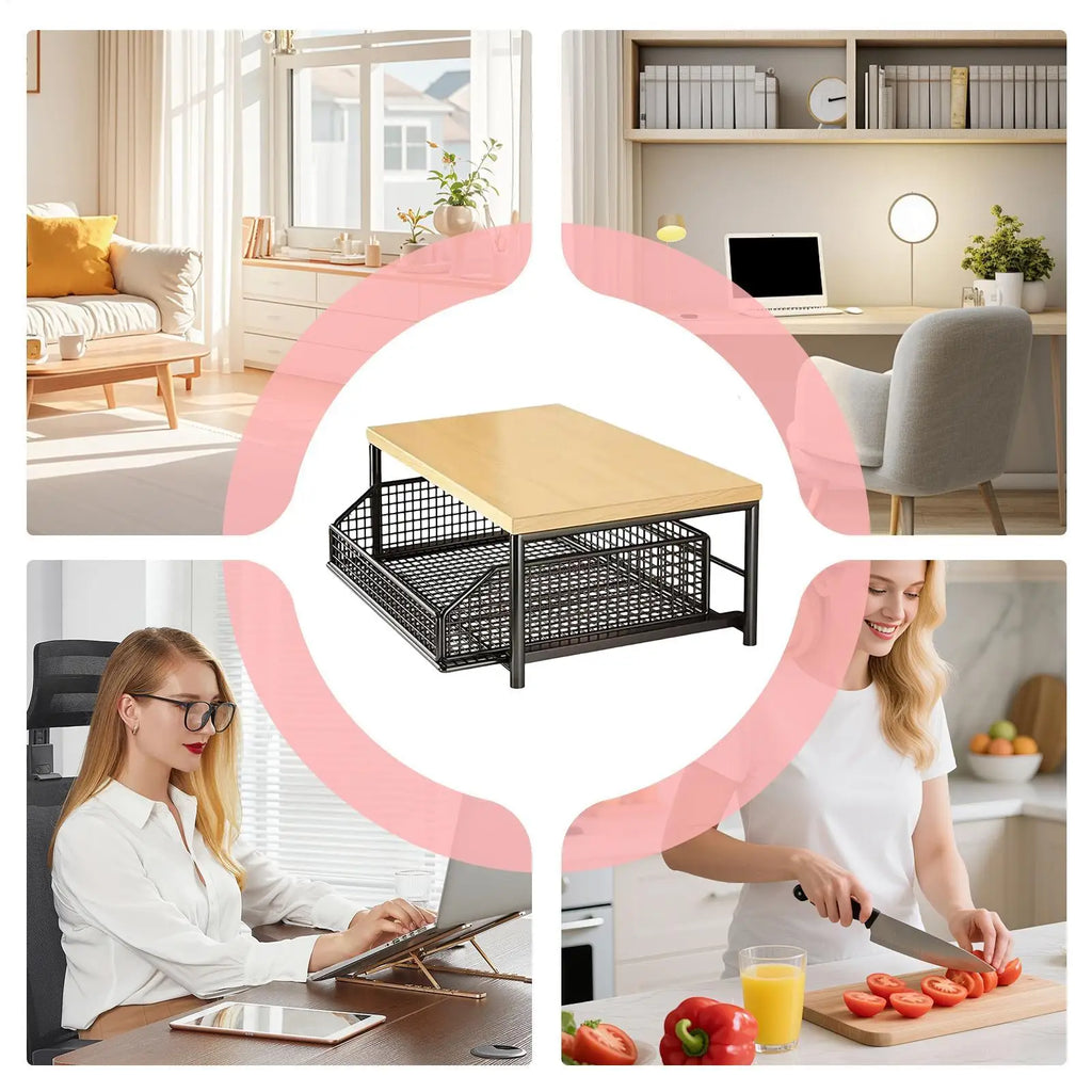 Étagère Cuisine 2 Niveaux – Organiseur Vertical Multifonction