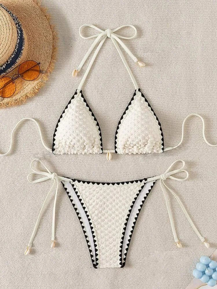 Bikini Push-Up Imprimé Tropical — Maillot 2 Pièces Femme Plage