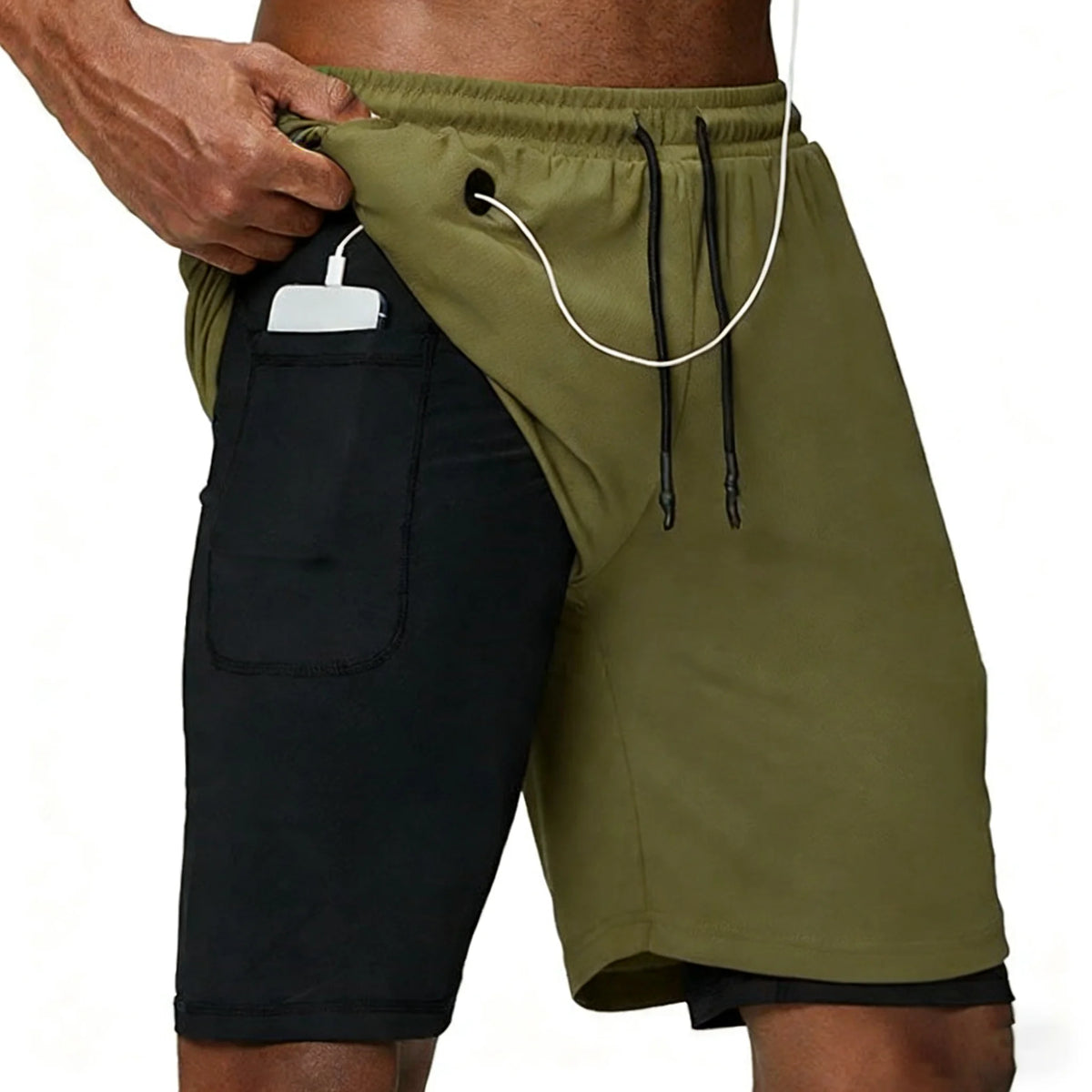 Short Sport Homme Double Couche – Fitness & Running
