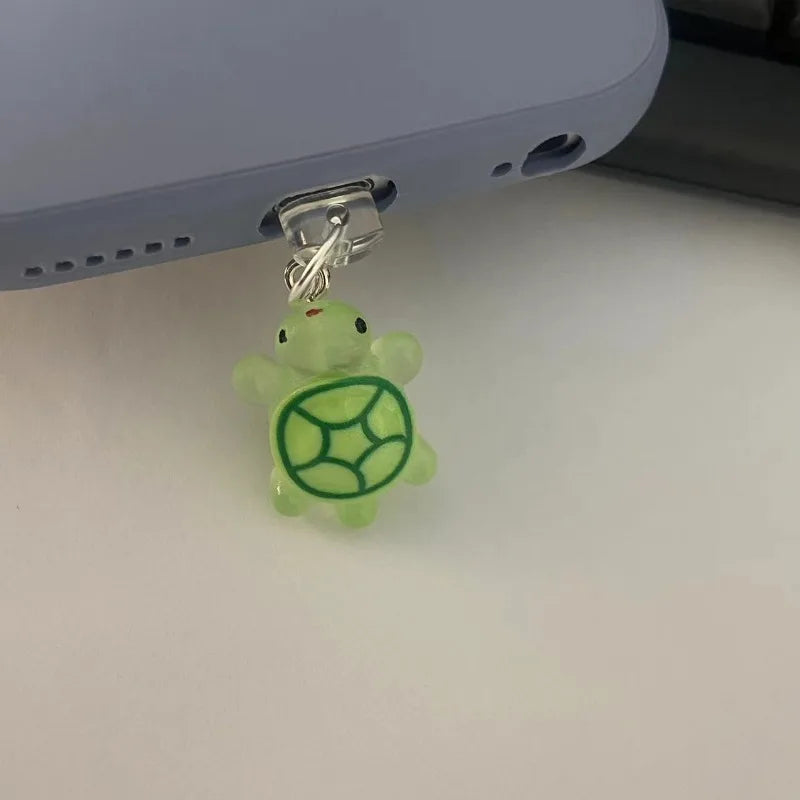 Bouchon Décoratif Tortue Verte — Anti-poussière Port USB-C