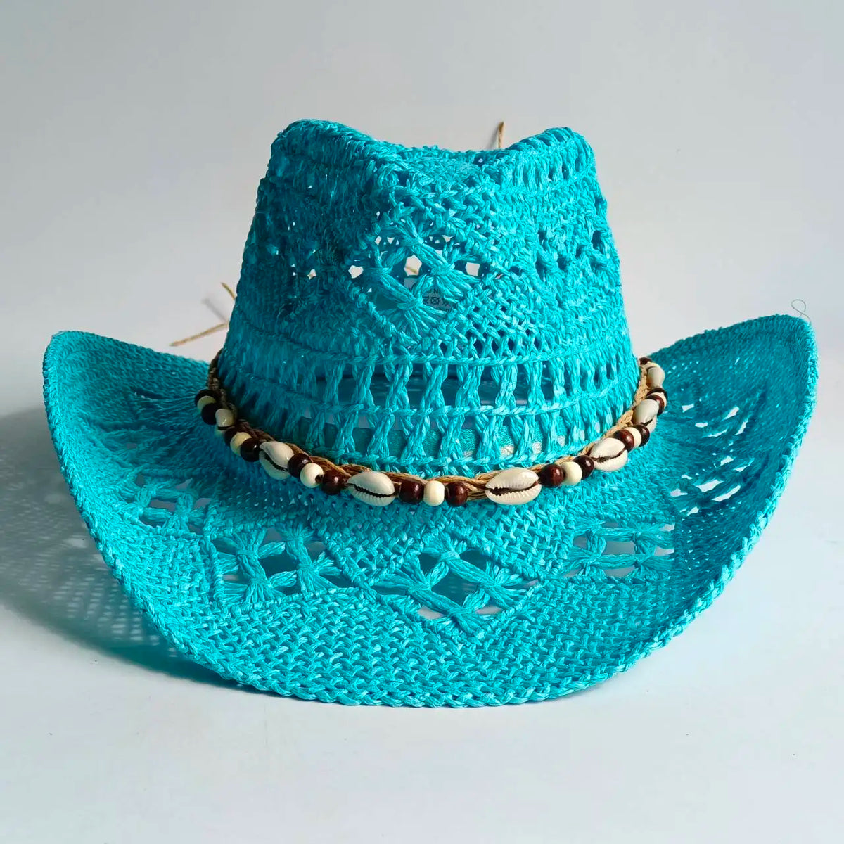 Chapeau de Cowboy Tendance Ajouré — Fait Main en Paille, Style Boho Plage Unisexe