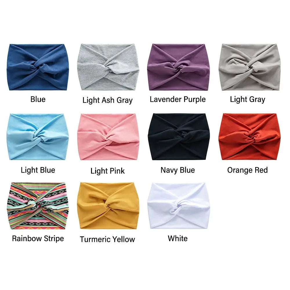 Bandeau Cheveux Torsadé Extra Large — Style Boho, 28 Coloris
